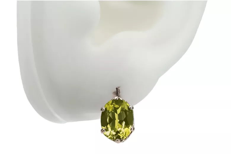 Cercei vintage din aur roz de 14k, Peridot galbe vec003