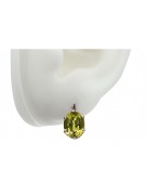 Cercei vintage din aur roz de 14k, Peridot galbe vec003