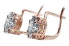 Zirkon 14 Kara Originales Vintage-Roségold Ohrringe - Russisch Sowjetischer Stil vec003 vec003