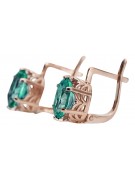 Emerald Accents Original Vintage 14K Rose Gold Earrings vec003 vec003