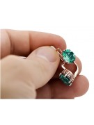 Emerald Accents Original Vintage 14K Rose Gold Earrings vec003 vec003