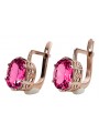 Vintage Russian Soviet Ruby Earrings in Original 14K Rose Gold vec003 vec003