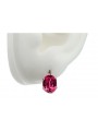 Vintage Russian Soviet Ruby Earrings in Original 14K Rose Gold vec003 vec003