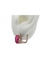 "Boucles d'oreilles Rubis en Or Rose 14 carats Vintage d'Origine Russe Soviétique vec003" style vec003