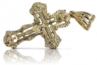 Croix orthodoxe en or jaune 14 carats oc008y