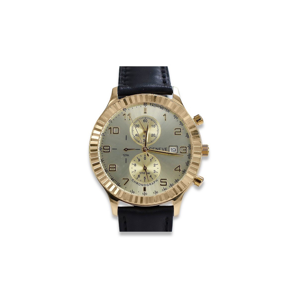 Reloj de oro para hombre Geneve ★ zlotychlopak.pl ★ Pureza de oro 585 333 Precio bajo!