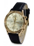 Gold men's watch Geneve ★ zlotychlopak.pl ★ Gold purity 585 333 Low Price!