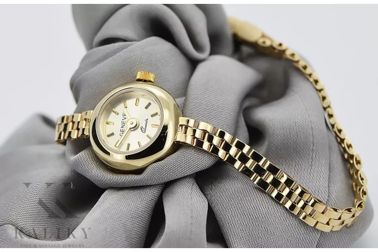 Reloj de dama Geneve en oro amarillo de 14 quilates lw084y