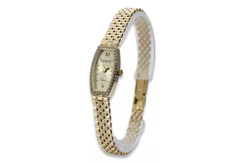 Elegancki zegarek Geneve z 14k żółtego złota lw100y