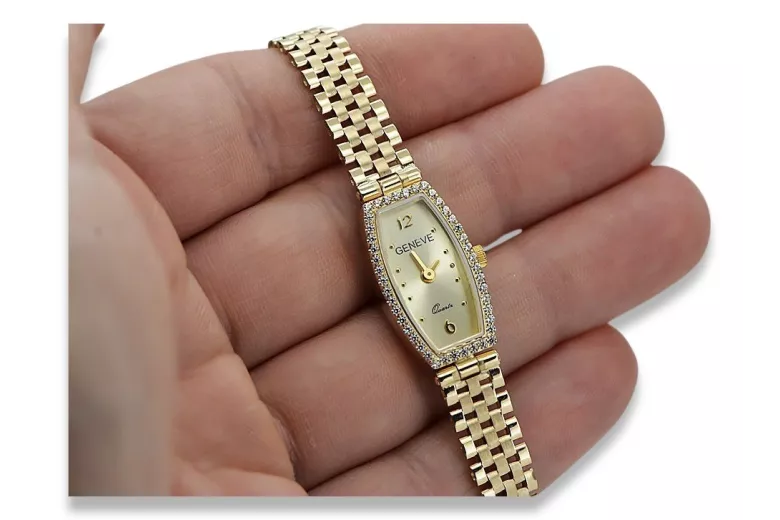 Elegancki zegarek Geneve z 14k żółtego złota lw100y