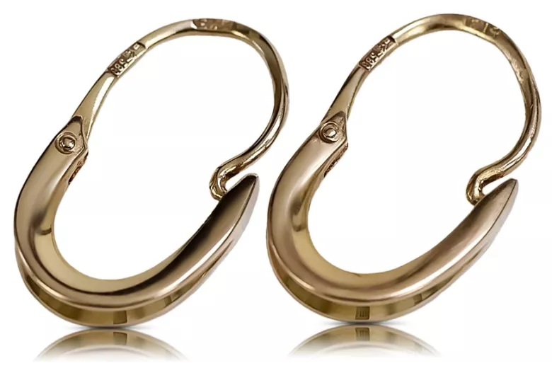 Boucles d'oreilles Hoops vintage en or rose 14 carats 585 sans pierres ven095 ven095