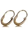 "Aretes Sin Piedras Estilo Vintage en Oro Rosa Antiguo de 14k 585" ven095 ven095