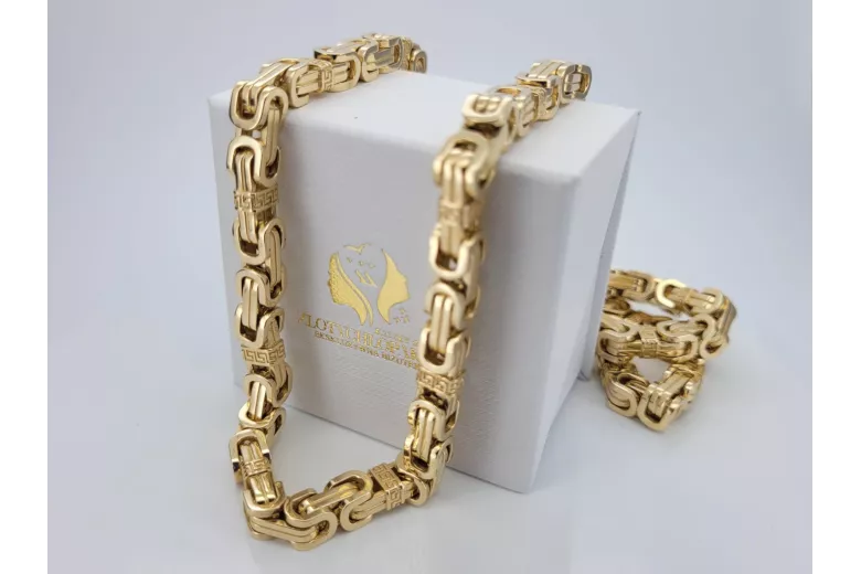 Or jaune 14k Chaîne bizantine ★ russiangold.com ★ Gold 585 333 Prix bas