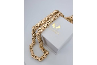 Rose Pink 14K Gold Bizantina Solid Chain Collection cc097r