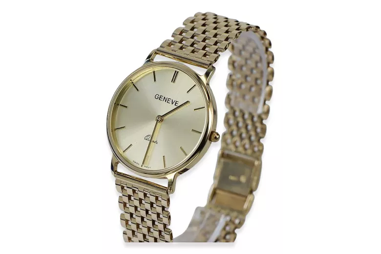 Reloj de oro para hombre Geneve ★ https://zlotychlopak.pl/es/ ★ Pureza del oro 585 333 ¡Precio bajo!