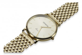 Montre Dame en Or Jaune 14k 585 Geneve mw004y&mbw005y-f