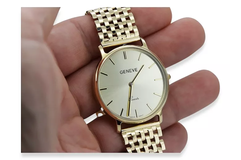 Reloj de oro para hombre Geneve ★ https://zlotychlopak.pl/es/ ★ Pureza del oro 585 333 ¡Precio bajo!