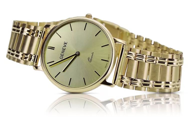 Reloj de oro para hombre Geneve ★ https://zlotychlopak.pl/es/ ★ Pureza del oro 585 333 ¡Precio bajo!