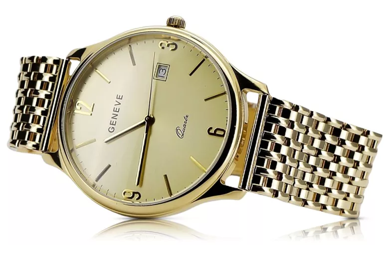 Reloj de oro para hombre Geneve ★ https://zlotychlopak.pl/es/ ★ Pureza del oro 585 333 ¡Precio bajo!