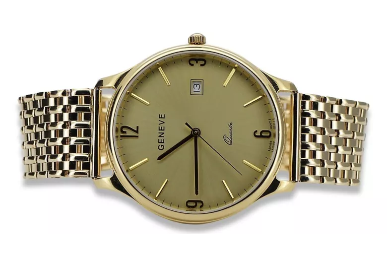 Reloj de oro para hombre Geneve ★ https://zlotychlopak.pl/es/ ★ Pureza del oro 585 333 ¡Precio bajo!