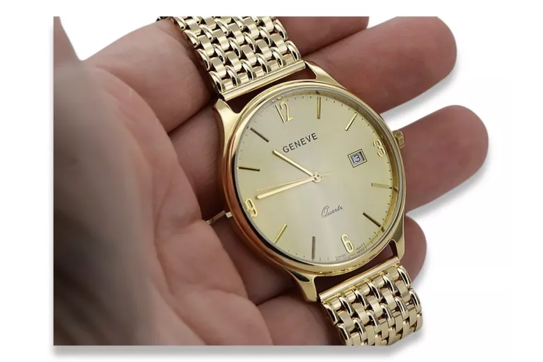 Reloj de oro para hombre Geneve ★ https://zlotychlopak.pl/es/ ★ Pureza del oro 585 333 ¡Precio bajo!