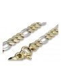 Bracelet Figaro Nouveau en Or Jaune et Blanc 14K, 21 cinq. cb042yw