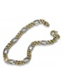 Nuevo brazalete Figaro de oro amarillo y blanco italiano de 14k con 21c de diamantes cb042yw