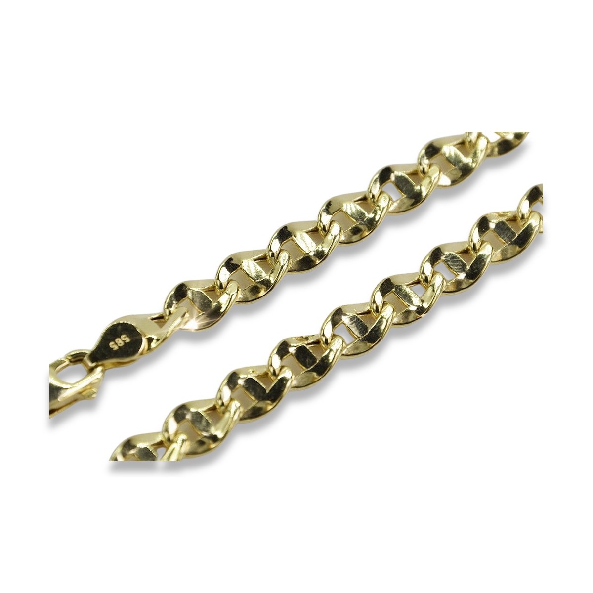 Bracelet en or jaune italien 14 carats, pierres précieuses variées cb032y