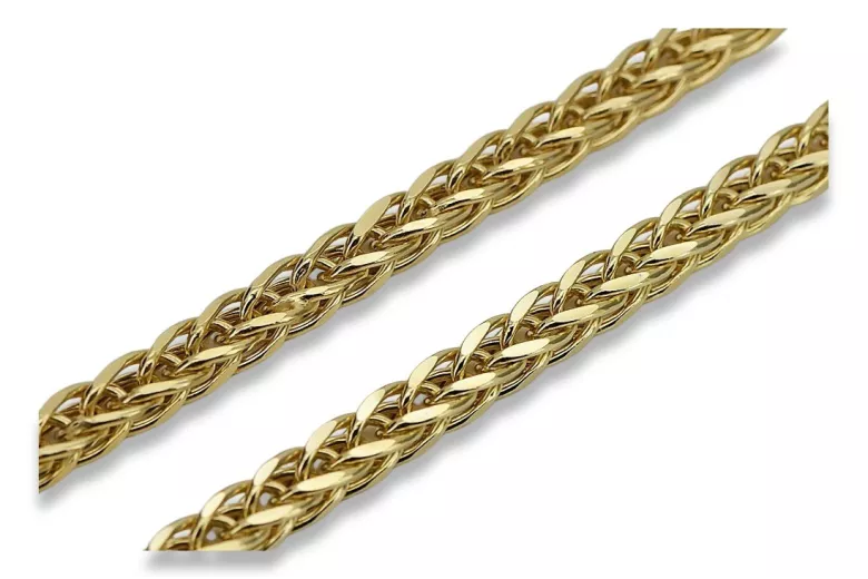 Cadena Spiga de Oro Amarillo 14K - Joyería Italiana cc036y