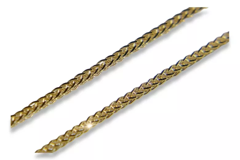 Cadena Spiga de Oro Amarillo 14K - Joyería Italiana cc036y