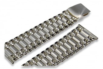 Bracelet de montre en or blanc 14 carats, réglable mbw009w