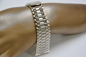 14K White Gold Adjustable Watch Bracelet mbw009w