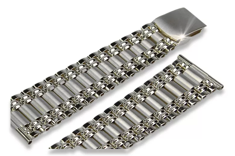 Bracelet de montre en or blanc 14 carats ajustable mbw012w