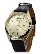 Gold men's watch Geneve ★ zlotychlopak.pl ★ Gold purity 585 333 Low Price!