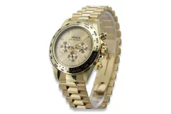 Reloj de oro amarillo 14k para hombre de Ginebra mw014ydg&mbw015y