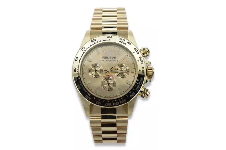 Reloj de oro para hombre Geneve ★ zlotychlopak.pl ★ Pureza de oro 585 333 Precio bajo!