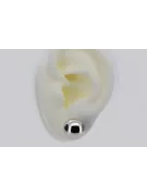 "Aretes de bola con llave en Oro blanco italiano de 14 quilates" cec022w cec022w