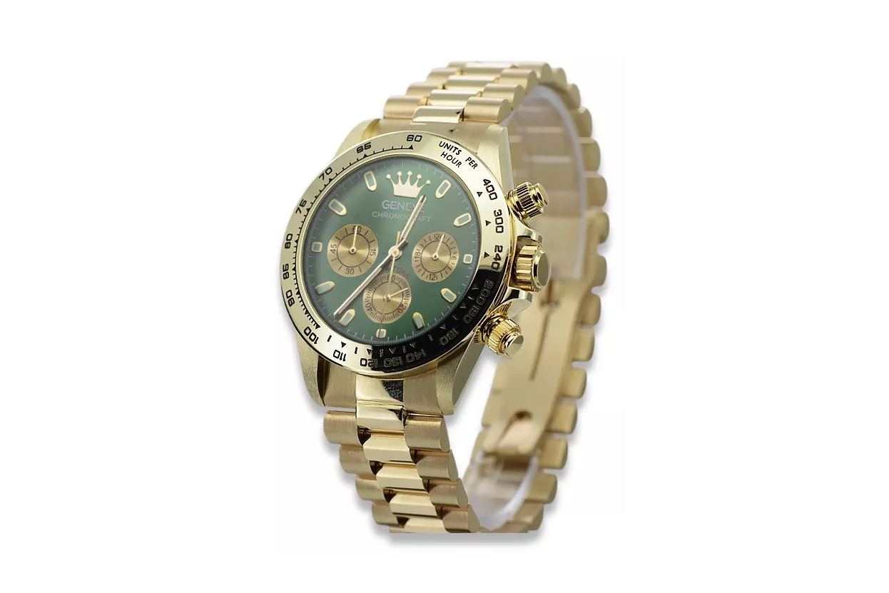 Reloj de oro para hombre Geneve ★ zlotychlopak.pl ★ Pureza de oro 585 333 Precio bajo!