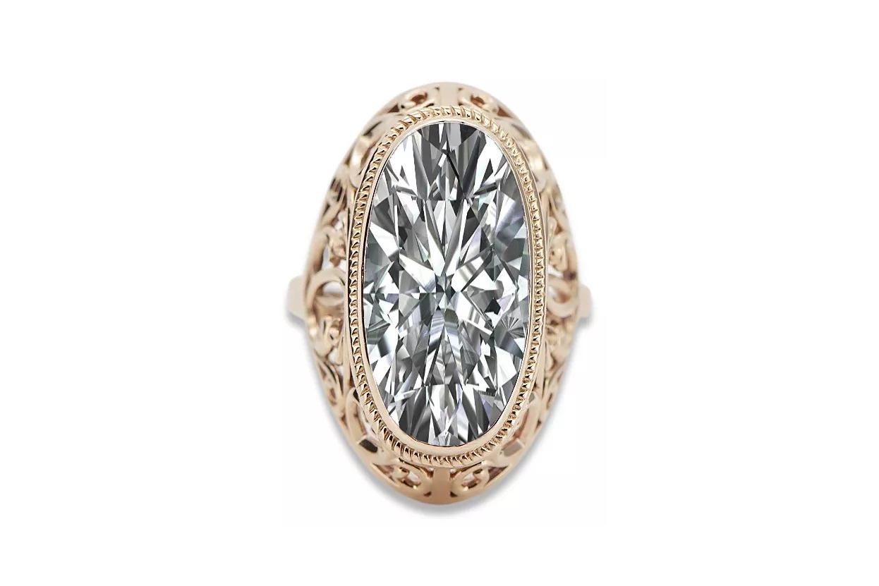 Inel sovietic rusesc din aur 585 trandafir 14k alexandrit rubin smarald safir zircon vrc014