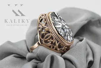 Zirkon Eleganz 14 Karat Originales Vintage-Roségold Ring,  vrc184 vrc184